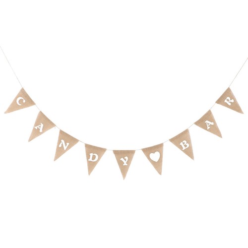 9pcs candy bar burlap flag - 9pcs,