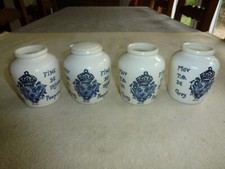 4 ANCIENS POTS A MOUTARDE GREY