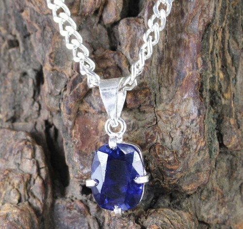 Pendentif glaçon saphir bleu - saphir,