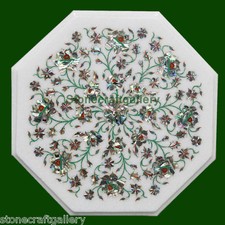 Table Basse En Marbre Pierre Dure 12" Décoration D'Intérieur