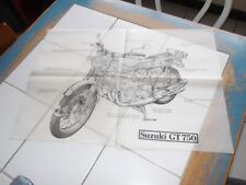 suzuki 750 gt , rare poster en