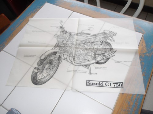 Suzuki 750 rare poster en - suzuki, ,