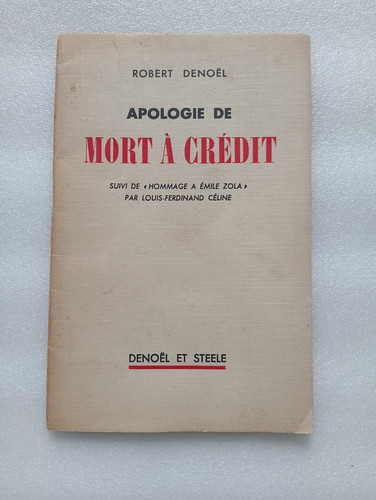 Apologie mort crédit - apologie,