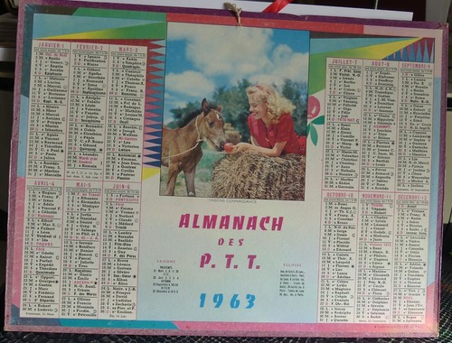 Calendrier des postes 1963