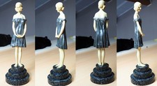 Vintage Belle STATUETTE femme art  déco l’innocente d’après CHIPARUS Bronze Arg.