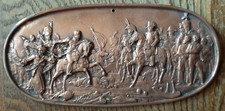 Plaque Napoléon à Austerlitz 1° Empire Bronze Bas relief par Chardigny