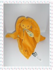 ✿ - Doudou Plat Carré  lapin Lapinoo Ocre Velours Côtelé Liberty   KALOO
