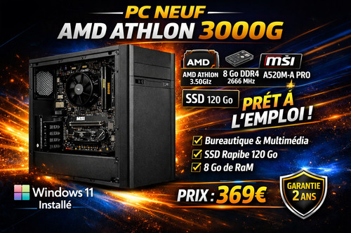 Neuf amd athlon 3000g - pc, 8