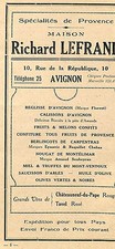 AVIGNON MAISON RICHARD LEFRAND SPECIALITES PROVENCE PUBLICITE ADVERTISING 1920 ?
