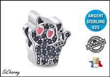 Charm Chat Noir - Pour bracelet PANDORA - Argent Sterling 925