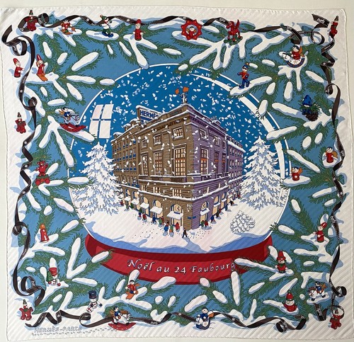 Carré soie hermes noël - soie, "noël