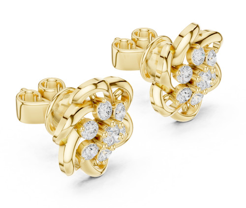 Boucles oreilles clous or - en,