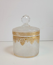 Boîte à poudre ancienne / cristal Saint Louis 19ème