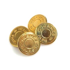 Auth HERMES Selle Boutons de manchette Gold Metal - e61106a