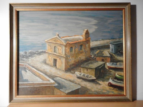 Tableau peinture marine port