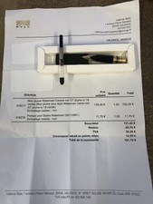 Bloc Plume Waterman Carène Noir GT Plume Or 18 Carats + Pompe Waterman NEUF