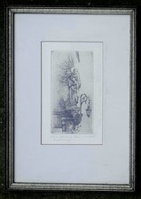 Tableau-Gravure 23/100-Cadre-Sous Verre-Signé-Vierge à l'Enfant-Romain Malfliet