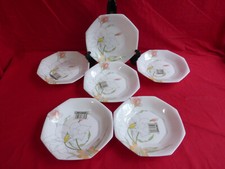 6 assiettes creuses arcopal,service "petunia"