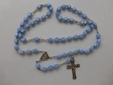 chapelet argent poinçons crabes 15gr pierres céramique bleues hauteur fermé tbé