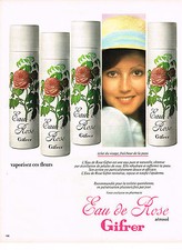 PUBLICITE  1974   GIFRER   l'EAU DE ROSE  cosmétiques senteurs
