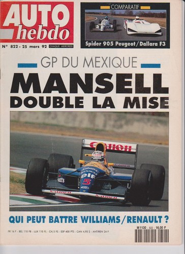 Auto hebdo 822 1992 - auto,