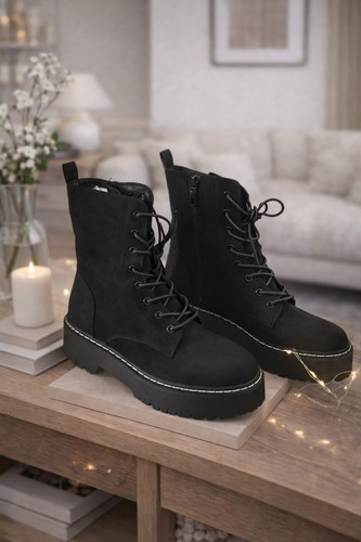 Bottines noires taille daim - bottines,