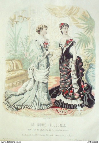 Gravure mode illustree 1881 - mode,