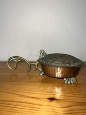 Chauffe-plat, Réchaud en cuivre Ancien Avec Pattes De Lions - Grèce RARE Vintage