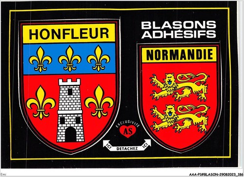 carte postale blason adhesif