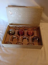 6 verres de couleur cristal a pied torsadé