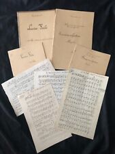 Job Lot 8 Antique French Handwritten Sepia Music Score 28 Pages Total Dated 1912