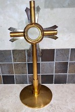 ancien Ostensoir religieux MONSTRANCE laiton doré XXème ( reliquaire eglise ...)