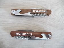 Lot de 2 Limonadiers LEERDAMMER et MAREDSOUS Canif Tire bouchon Décapsuleur