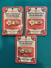 3 VINTAGE 1971 ROYAL COAT ORNAMENTAL HARDWARE RENAISSANCE CATCHES