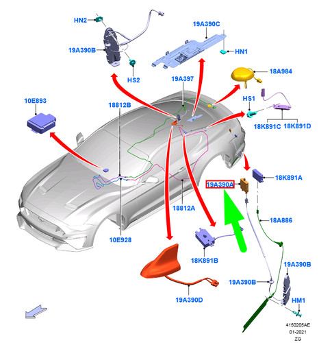 Antenne ford mustang - ford,