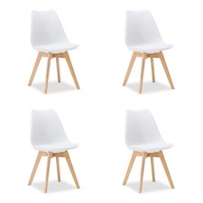 4 Chaises de Cuisine Blanc