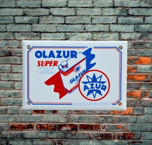 Plaque émaillée olazur huile - émaillée,