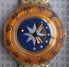 NOS Montre Vintage Swatch Scuba Quartz 38,3 mm Fonctionnelle SDK112