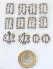 12 BRIDES BOUCLES MINIATURES XIXème POUR POUPÉE CHAUSSURE VÊTEMENT