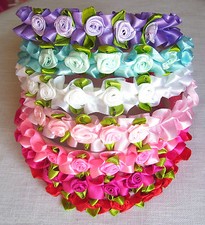 DIADÈME SERRE TÊTE CHEVEUX FLEUR ROSE MARIAGE CÉRÉMONIE BÉBÉ ENFANT - ST01