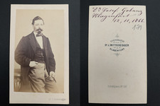 Dr. Josef Gobanz, zoologue et géologue, Klagenfurt, 1866 CDV Vintage albumen pri