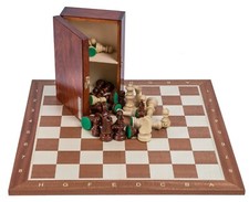 SQUARE - Pro Echecs Set N° 5 - ACAJOU - Échiquier en Bois & Pièces d'éche