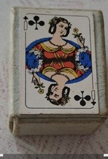 Mini Jeu de 54 cartes anciennes dans son étui d origine 38x32x23 cm