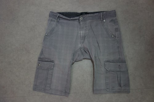 Bermuda toile carreaux gris - toile,