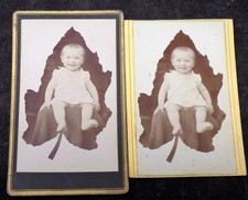 39 ,jura ,arinthod , 2 tres anciennes photos de bébé , PHOTOGRAPHE  H REYDELLET