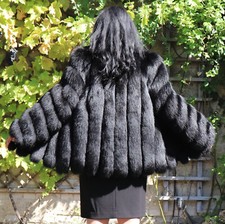 Veste fourrure renard bleu - de,