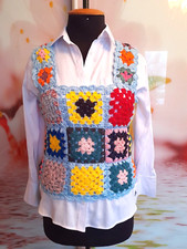 Granny Square Vest Embroidered