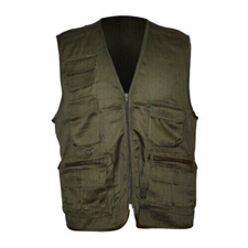 Gilet De Pèche Chasse Reporter Multi-Poches - Kaki Vert Foncé - Taille L - NEUF