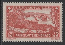 MONACO STAMP TIMBRE N° 123a " LE ROCHER VARIETE ROUGE BRIQUE " NEUF xx TTB RARE