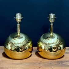 2X Luminaire - Lampe à Poser - Boule Métal Doré - Style Florian Schulz - 80's
